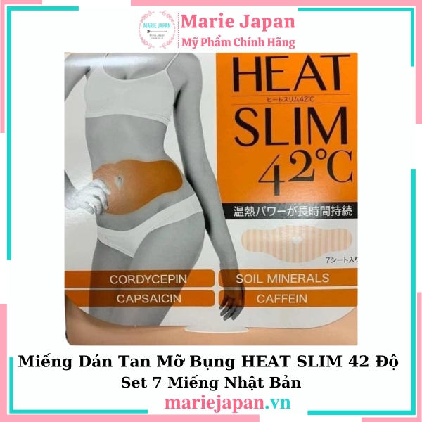 Miếng Dán Tan Mỡ Bụng HEAT SLIM 42 Độ Set 7 Miếng Nhật Bản