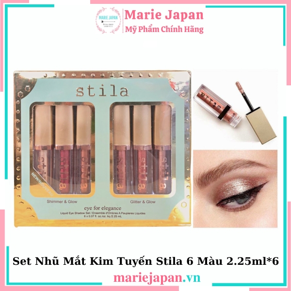Set Nhũ Mắt Kim Tuyến Stila 6 Màu 2.25ml*6