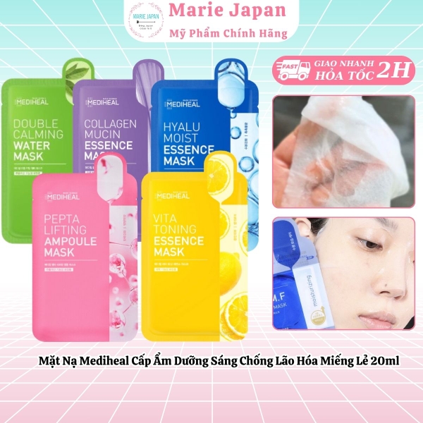 Mặt Nạ Mediheal Daily Solution Mask Cấp Ẩm Dưỡng Sáng Chống Lão Hóa Hàn Quốc Miếng Lẻ