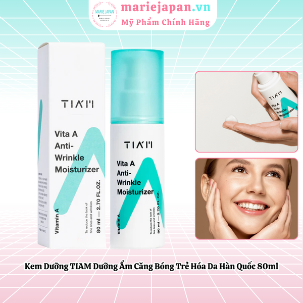 Kem Dưỡng TIAM Vita A Anti - Wrinkle Moisturizer Dưỡng Ẩm Căng Bóng Trẻ Hóa Da Hàn Quốc 80ml