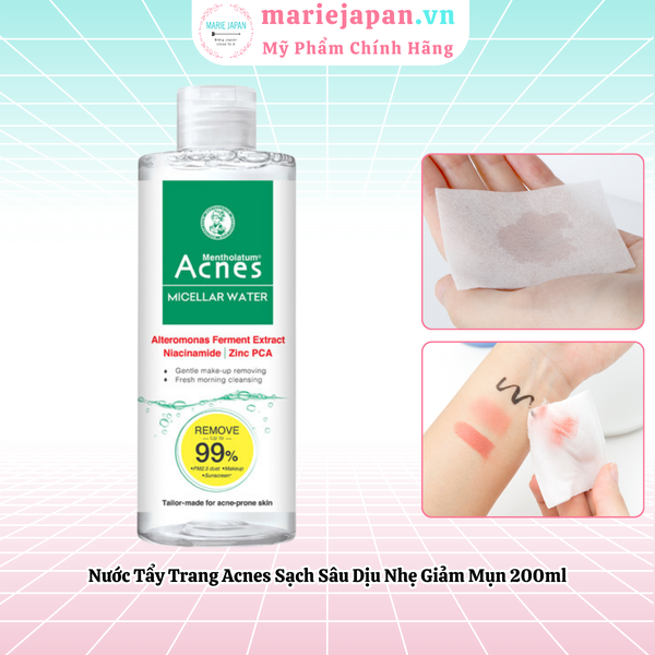 Nước Tẩy Trang Acnes Micellar Water Sạch Sâu Dịu Nhẹ Giảm Mụn 200ml