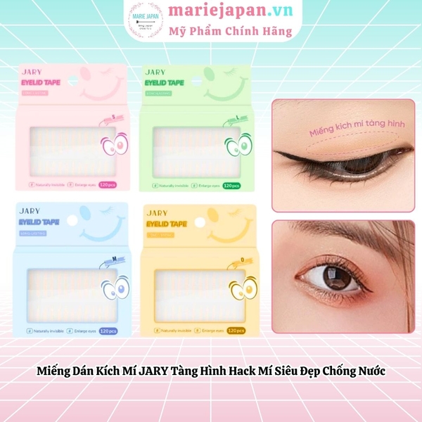 Miếng Dán Kích Mí JARY Eyelid Tape Tàng Hình Hack Mí Siêu Đẹp Chống Nước 120 Miếng