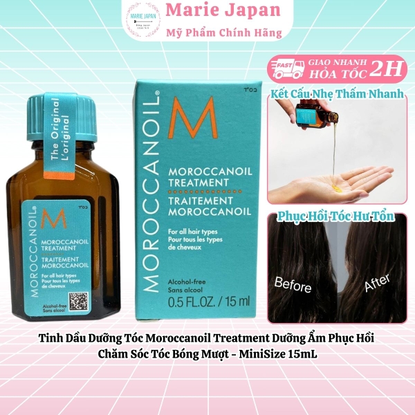 Tinh Dầu Dưỡng Tóc Moroccanoil Treatment Dưỡng Ẩm Phục Hồi Chăm Sóc Tóc Bóng Mượt MiniSize 15mL