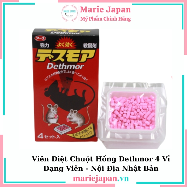 Viên Diệt Chuột Hồng Dethmor 4 Vỉ Dạng Viên - Nội Địa Nhật Bản