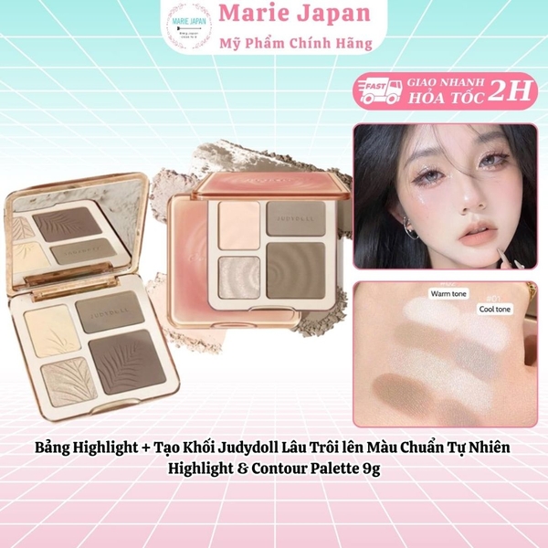 Bảng Tạo Khối JUDY DOLL 4 Ô Highlight & Contour Palette 9g
