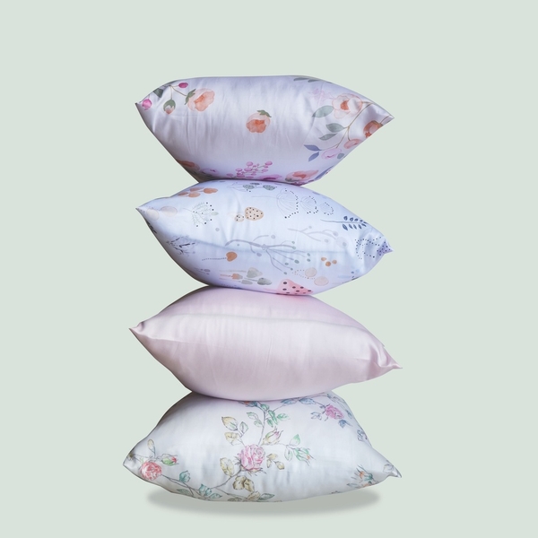 Vỏ gối lụa tencel cao cấp họa tiết hoa lá vintage anam home and bedding