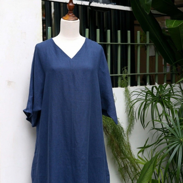 Đầm Jolie cổ tim form rộng thoải mái