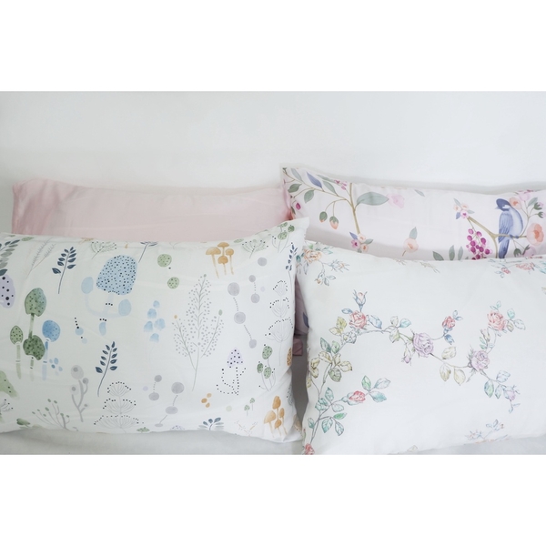 Vỏ gối lụa tencel cao cấp họa tiết hoa hồng Bulgaria mịn mướt - anam home and bedding
