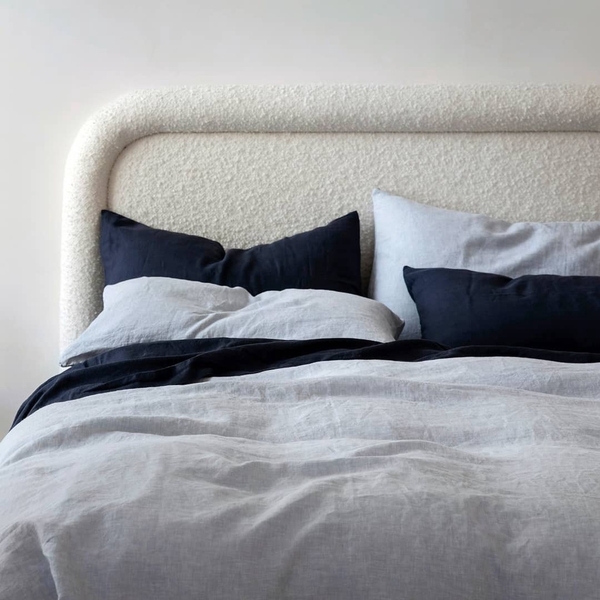 Set ga giường cao cấp linen premium100%  màu xanh nhạt - anam home and bedding