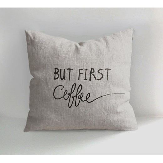 Gối tựa handmade linen - coffee - trang trí phòng khách, nhà cửa, quán cà phê - phong cách tối giản, Hàn Quốc, Scandina