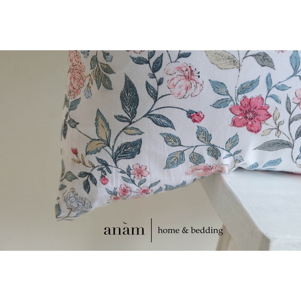 anam home - vỏ gối nằm Cotton cao cấp  50x70 cm, 40x60 cm họa tiết hoa cổ điển, mềm mịn, thân thiện với da người dùng