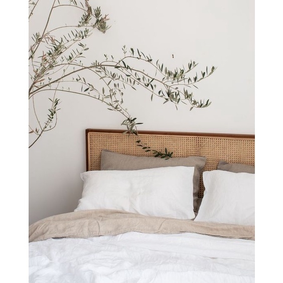 Set ga giường và vỏ gối cao cấp linen premium100%  màu kem cực đẹp.