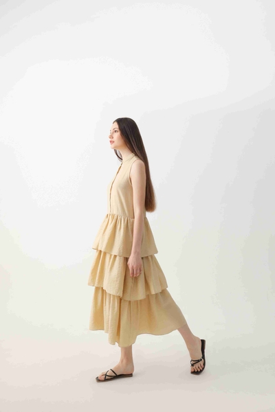 Đầm violet nhiều tầng