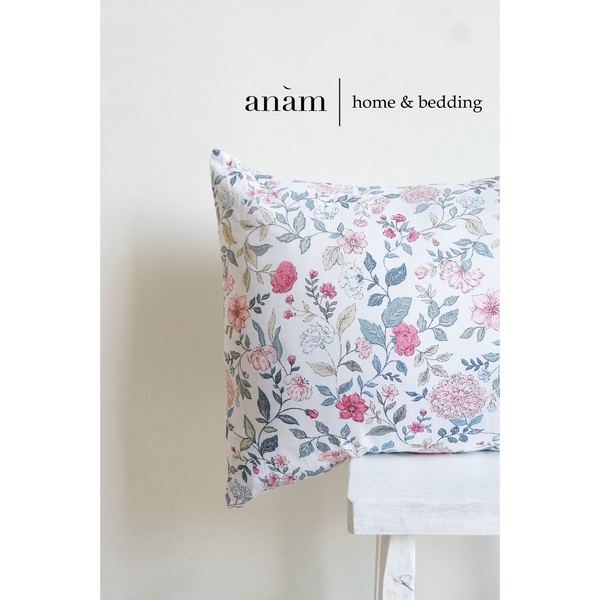 anam home - vỏ gối nằm Cotton cao cấp  50x70 cm, 40x60 cm họa tiết hoa cổ điển, mềm mịn, thân thiện với da người dùng