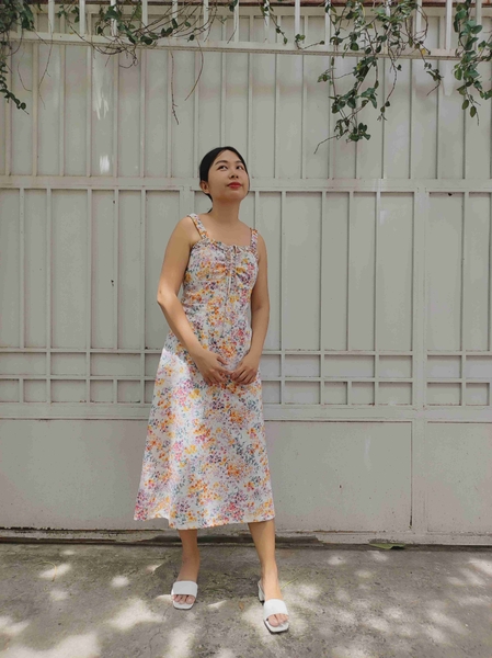 Đầm Ellen hai dây hoa nữ tính