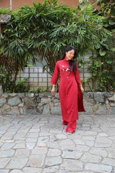 Áo dài Cát Tường vẽ tay Anam