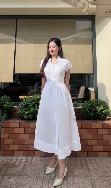 Đầm Đậu Ngự linen lụa