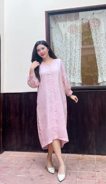 Đầm linen tay phồng Tinkerbell