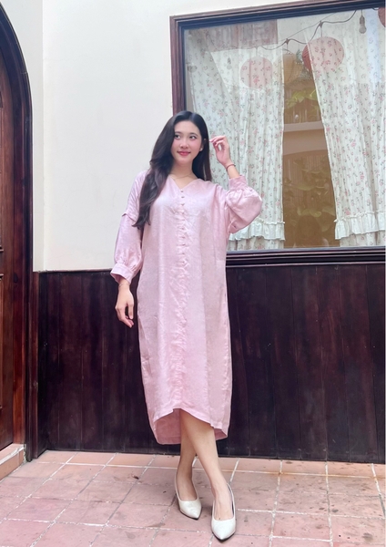 Đầm linen tay phồng Tinkerbell