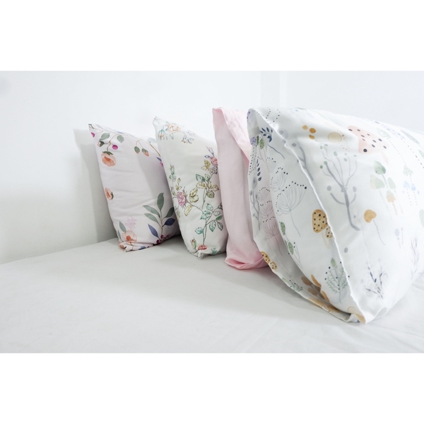 Vỏ gối lụa tencel cao cấp họa tiết hoa lá vintage anam home and bedding