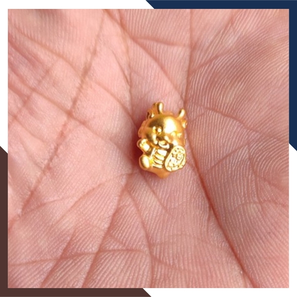 Charm rồng vàng 24k 9999 mã CHARMV20