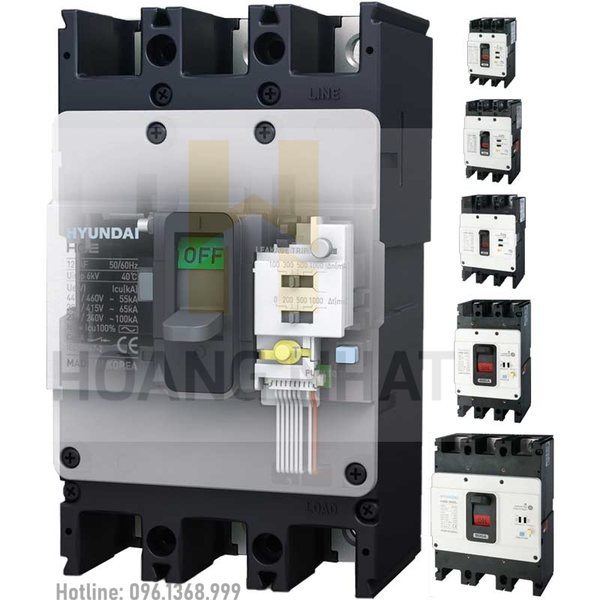 Aptomat ELCB HGE400S 4P 250A 65kA Hyundai