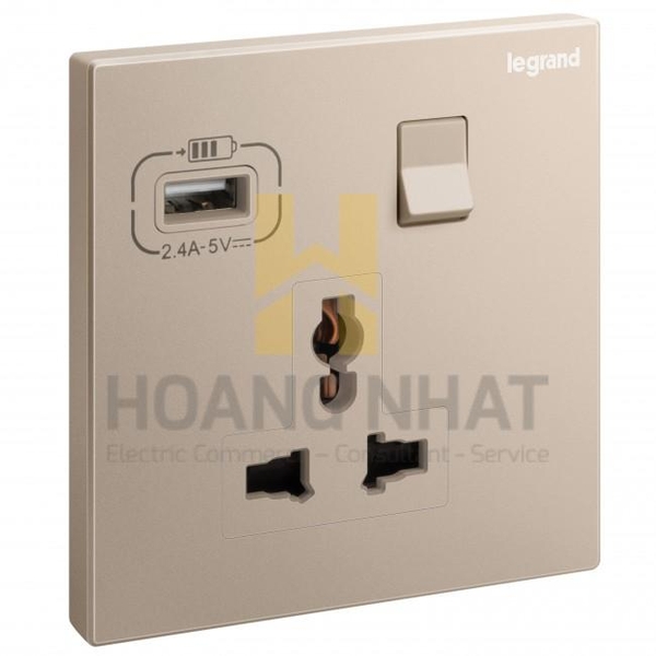 Ổ cắm đơn đa năng có USB sạc Galion 282442-C1