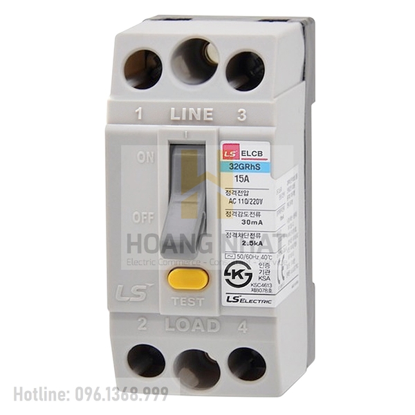 Aptomat ELCB 32GRhS 2P 30A 2.5kA LS