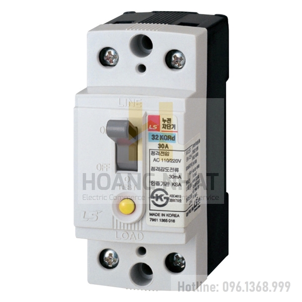 Aptomat ELCB 32KGRd 2P 30A 2.5kA LS