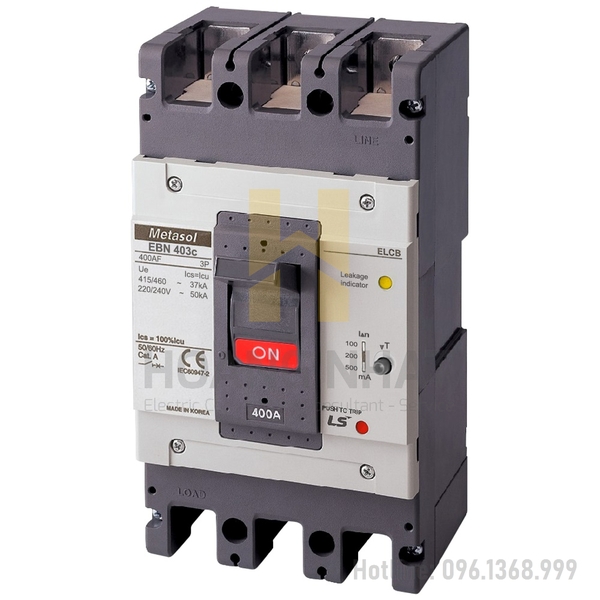 Aptomat ELCB EBN403c 3P 400A 37kA LS