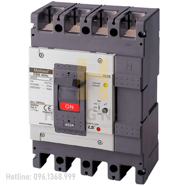 Aptomat ELCB EBN404c 4P 400A 37kA LS