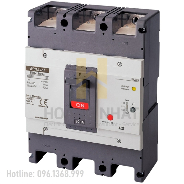 Aptomat ELCB EBN803c 3P 800A 37kA LS