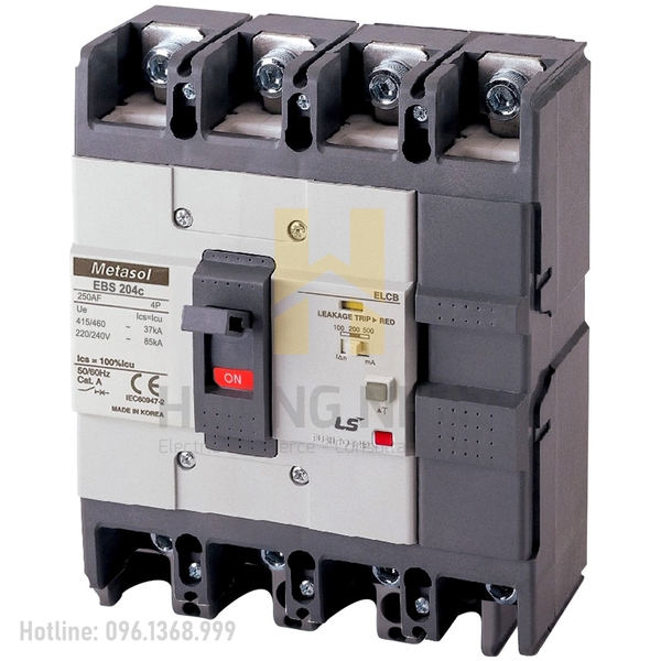 Aptomat ELCB EBS204c 4P 250A 37kA LS