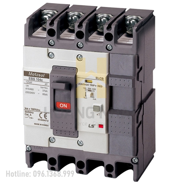 Aptomat ELCB EBS104c 4P 125A 37kA LS
