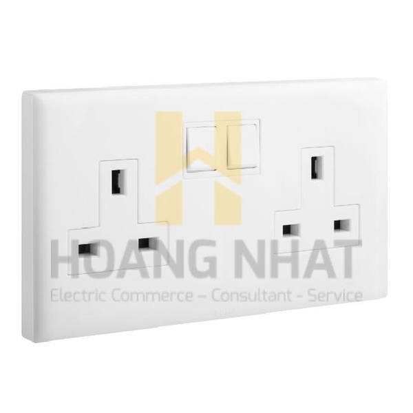 Ổ cắm đôi ba chấu chuẩn Anh Eloe 618046
