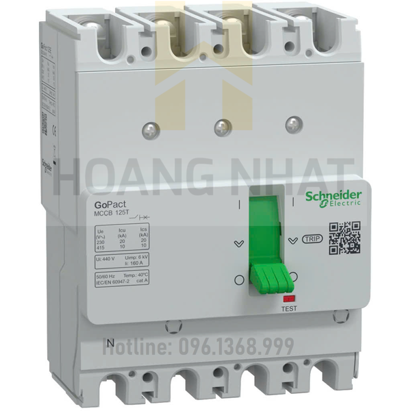 Aptomat MCCB G12E4F50 4P 50A 15kA GoPact 125E