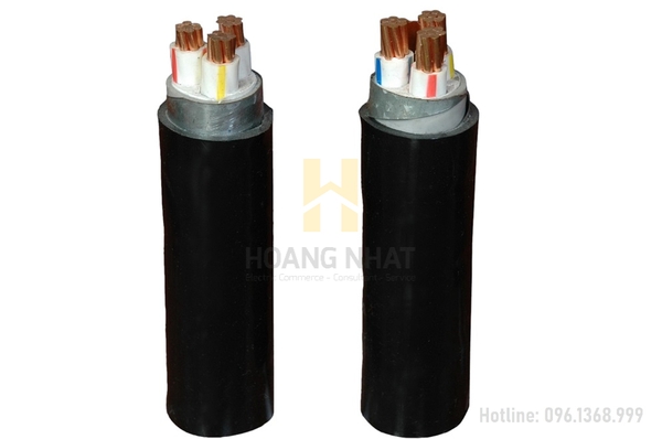 Cáp điện ngầm 3 pha 4 lõi ruột đồng cách điện XLPE giáp băng thép CXV/DSTA-3x50+1x35 (0.6/1kV)