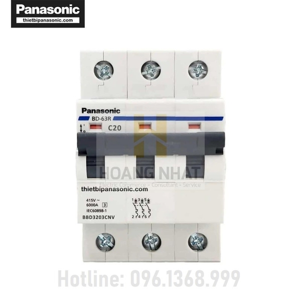 Aptomat MCB BBD3203CNV 3P 20A 6kA Panasonic