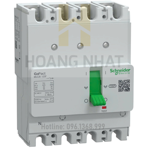 Aptomat MCCB G12F4F80 4P 80A 30kA GoPact 125F