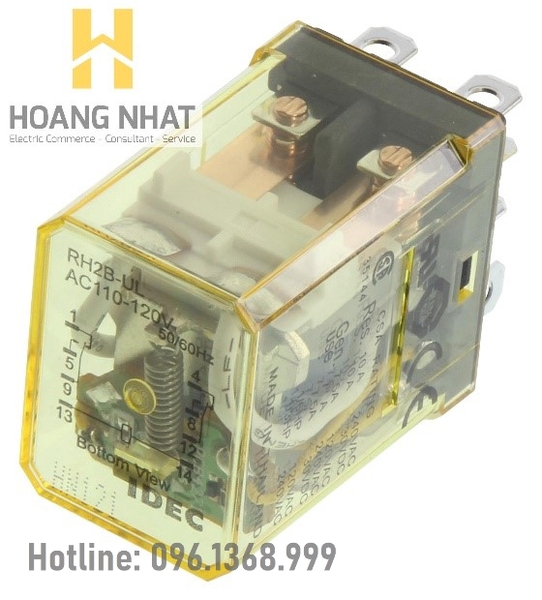 Rơ Le Trung Gian 10A 8 chân dẹt 110VAC RH2B-ULAC110 IDEC