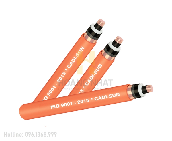 Cáp treo trung thế 1 lõi Cu(Al)/XLPE/CTS/PVC-W 1x185- 20/35(40.5)kV loại màn chắn băng đồng, không giáp