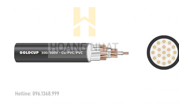 Cáp điều khiển 1.5mm²-300/500V- Cu/PVC/PVC- 16x1.5 Goldcup