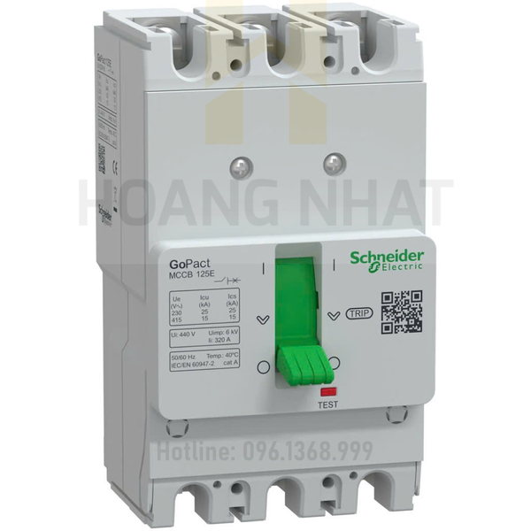 Aptomat MCCB G12E3F125 3P 125A 15kA GoPact 125E