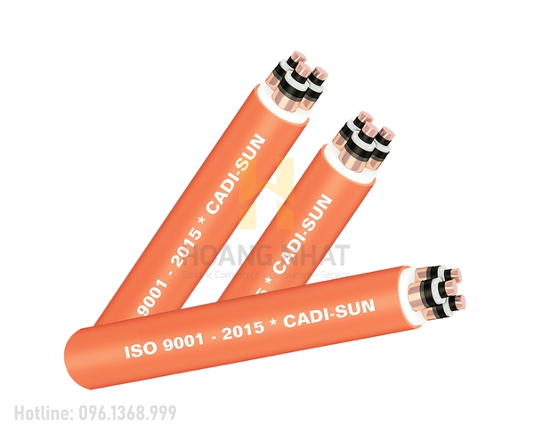 Cáp treo trung thế 3 lõi Cu(Al)/XLPE/CTS/PVC-W 3x240- 20/35(40.5)kV loại màn chắn băng đồng, không giáp