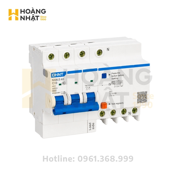Aptomat chống rò CHINT RCBO NXBLE-63 3P+N 10A