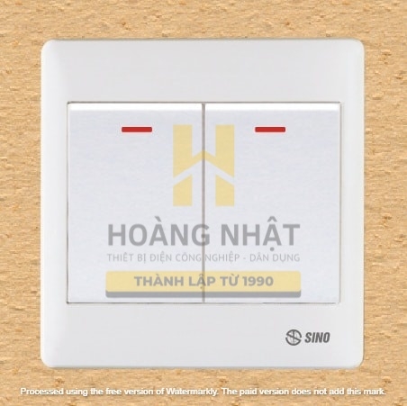 Công tắc đôi 1 chiều S982N1R Sino
