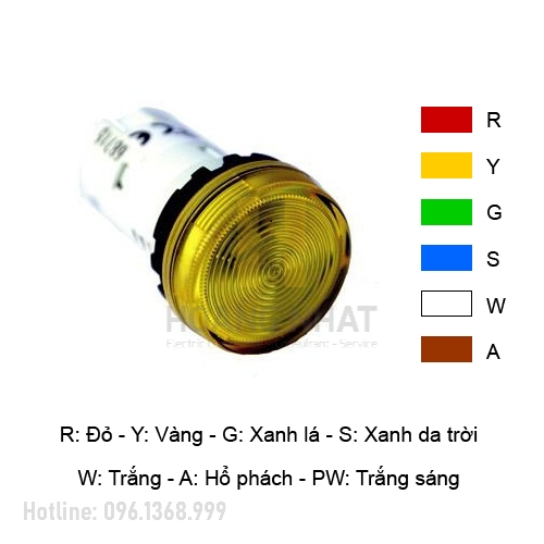 Đèn báo YW1P-1UQ4 (R,Y,W,G) 24V Idec