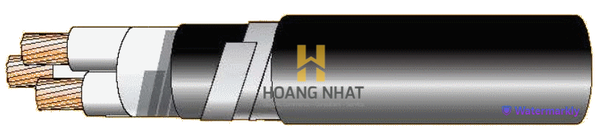 Cáp chống bén cháy theo IEC 60332-3-22, 0.6/1(1.2)kV, ruột đồng, 3 lõi, cách điện XLPE, giáp sợi thép mạ kẽm (hoặc giáp 2 lớp băng thép)