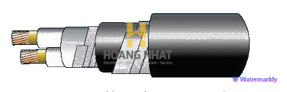 Cáp chống cháy theo IEC 60331-21, 0.6/1(1.2)kV, ruột đồng, 2 lõi, cách điện XLPE, giáp sợi thép mạ kẽm (hoặc giáp hai lớp băng thép)