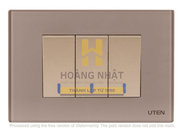 Bộ 3 công tắc Led mặt kính Q120D Uten